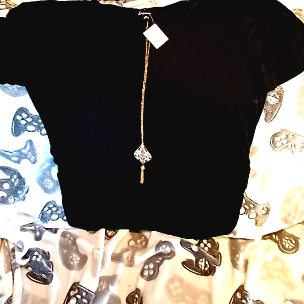 Women's 3XL black short sleeve blouse by Emperice